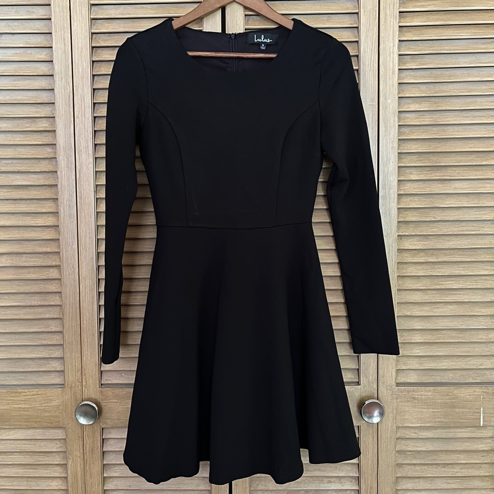 Black Long Sleeve Mini Dress
